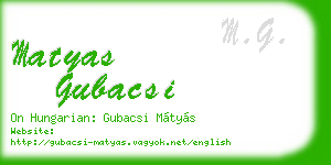 matyas gubacsi business card