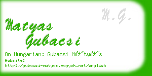 matyas gubacsi business card